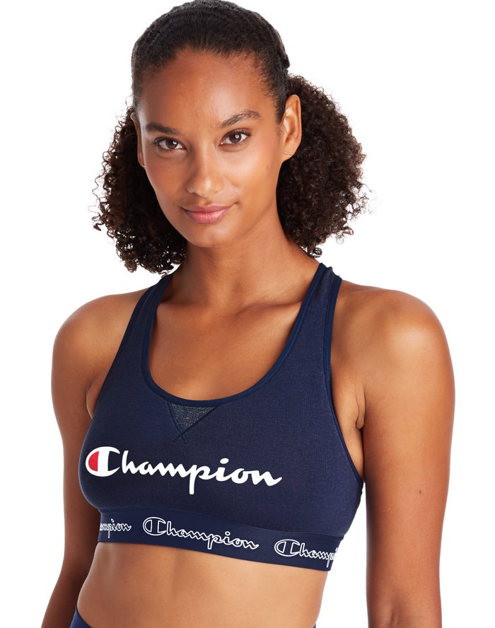 Sujetador Deportivo Champion Mujer - The Authentic Script Logo ( Azul Marino ) 0135476-OE